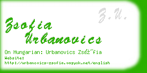 zsofia urbanovics business card
